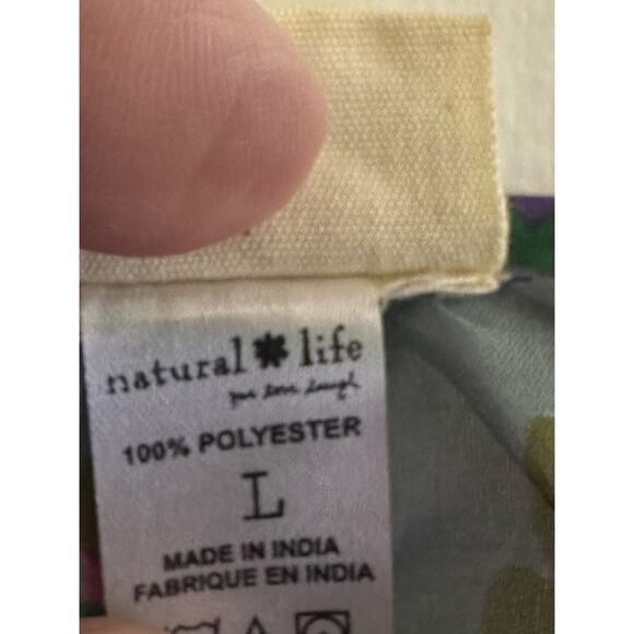 NATURAL LIFE Live Happy Semi-Sheer Print Boho Tassel Festival Top Shirt - Large - Picture 3 of 4